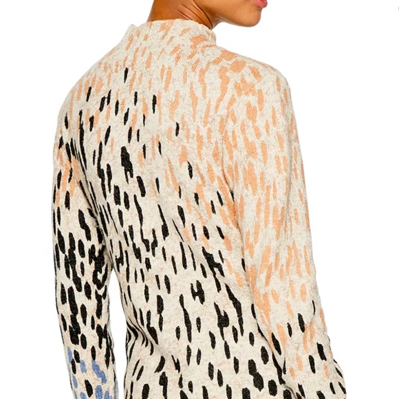 NIC AND ZOE Nic+zoe Cozy Up Spotted Turtleneck Sweater In Neutral Multi - Picture 5 of 6